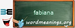 WordMeaning blackboard for fabiana